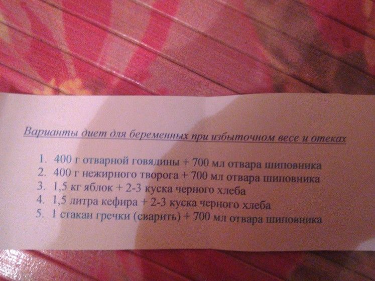 Разгрузочный дни для беременных 19