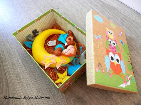 Именное панно-мобиль &quot;Мишка на месяце&quot;