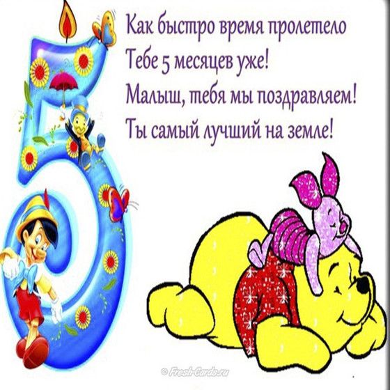 Пять месяцев поздравления девочке картинки